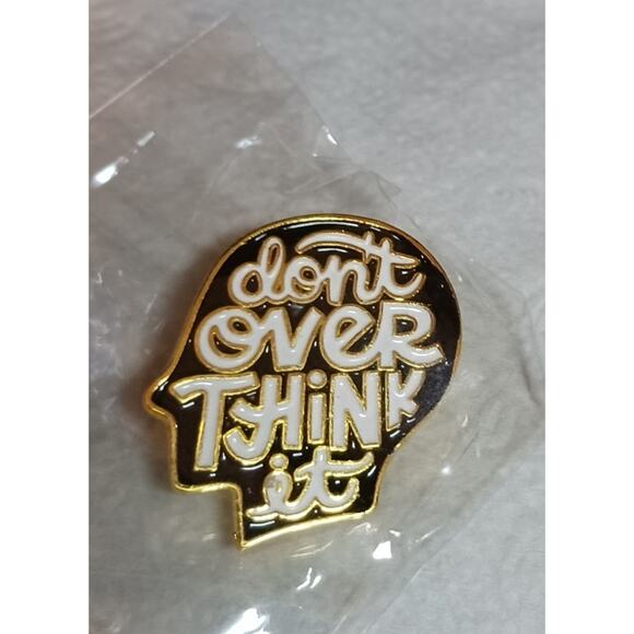 Don't Overthink It Enamel Pin NWT - Picture 3 of 4